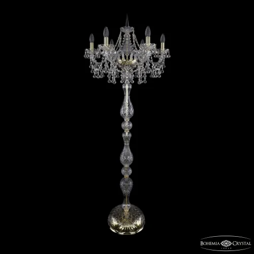 Торшер 1409T1/6/195-160 G Bohemia Ivele Crystal sp без плафона 6 ламп, основание золотое в стиле классический
