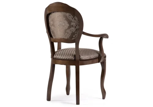 Деревянный стул Лауро орех / шоколад 450647 Woodville, коричневый/ткань, ножки/массив бука/орех, размеры - ****570*600 фото 4