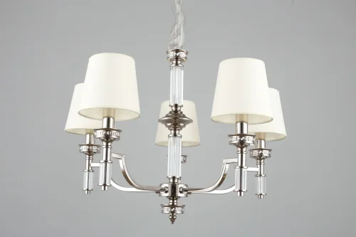 Люстра подвесная Dimaro OML-87803-05 Omnilux бежевая на 5 ламп, основание хром в стиле классический фото 3