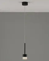Светильник подвесной LED Self V10851-PL Moderli чёрный прозрачный 1 лампа, основание чёрное в стиле современный 