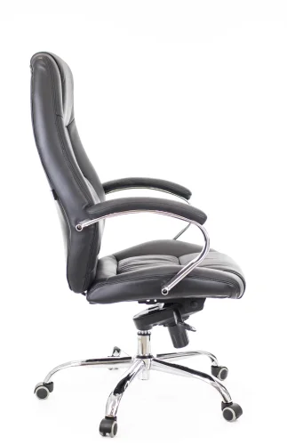 Кресло руководителя Kron M Кожаное Черный EC-366 Leather Black Everprof, чёрный/кожа, ножки//, размеры - 1190*1250***650* фото 2