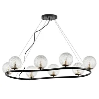 Люстра подвесная Bari 815287 Lightstar прозрачная на 8 ламп, основание чёрное в стиле современный арт-деко шар