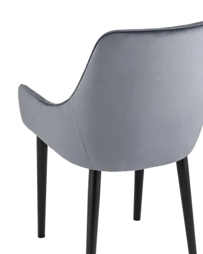 Стул Джоан велюр серый УТ000025416 Stool Group, серый/велюр, ножки/металл/чёрный, размеры - ****530*610 фото 6