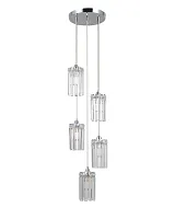 Светильник подвесной Levi V10756-5P Moderli прозрачный 5 ламп, основание хром в стиле классический современный каскад