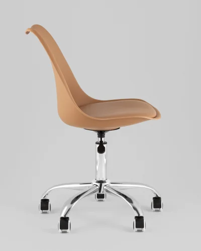 Стул BLOK SN, пластиковый коричневый УТ000039790 Stool Group, коричневый/экокожа пластик, ножки/металл/хром, размеры - 830*950***485*545 фото 6