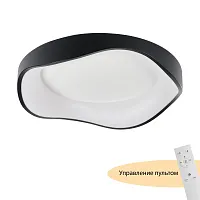 Люстра потолочная LED с пультом Diona MR9171-CL MyFar белая на 1 лампу, основание чёрное белое в стиле современный хай-тек 
