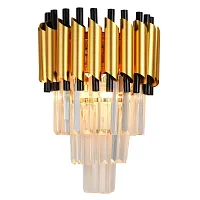 Бра DARIAN 76017/2W GOLD Natali Kovaltseva прозрачный золотой 2 лампы, основание золотое в стиле классика 