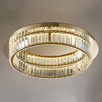 Люстра потолочная BERTOLDA B CH D60 223740-23 ImperiumLoft прозрачная на 1 лампу, основание латунь в стиле современный 