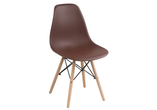 Пластиковый стул Eames PC-015 brown 11899 Woodville, коричневый/, ножки/массив бука дерево/натуральный, размеры - ****460*520 фото 2