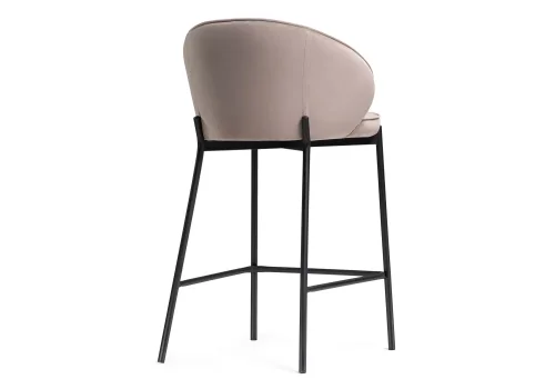 Полубарный стул Нейл латте / черный 528461 Woodville, бежевый/велюр, ножки/металл/чёрный, размеры - ****580*450 фото 4