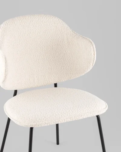 Стул Bellamy, букле молочный УТ000040256 Stool Group, молочный/букле, ножки/металл/чёрный, размеры - *820**** фото 2