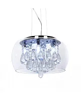 Светильник подвесной Tosso LDP 8066-400 PR Lumina Deco прозрачный на 6 ламп, основание прозрачное в стиле современный 