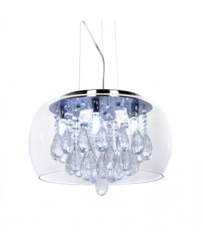 Светильник подвесной Tosso LDP 8066-400 PR Lumina Deco прозрачный на 6 ламп, основание прозрачное в стиле современный 