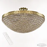 Люстра потолочная LED с пультом 19321/45IV/LED-DIM G Bohemia Ivele Crystal прозрачная на 1 лампа, основание золотое в стиле классика с пультом sp