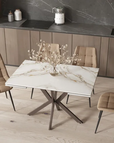 Стул Флекс New, велюр мокка УТ000039293 Stool Group, коричневый шоколад капучино/велюр, ножки/металл/чёрный, размеры - *830**** фото 3