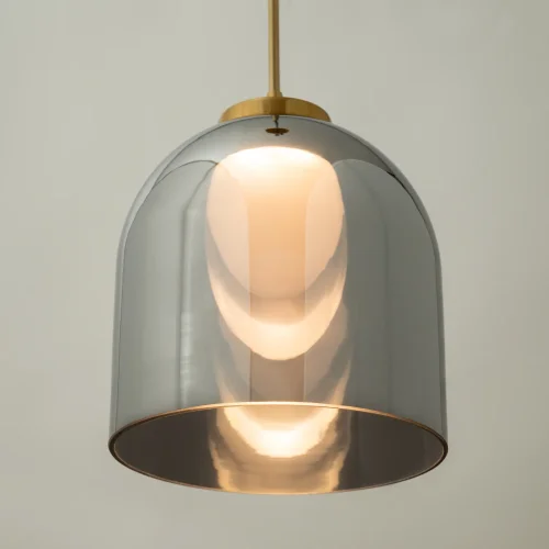 Светильник подвесной LED Fume FR5399PL-L4BS1 Freya серый чёрный на 1 лампу, основание латунь в стиле современный фото 7