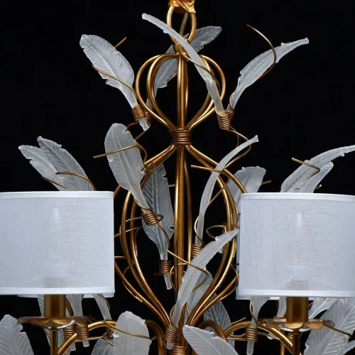 Люстра подвесная София 355014408 Chiaro белая на 8 ламп, основание бронзовое в стиле флористика классический  фото 9