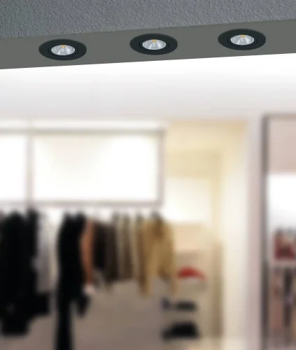 Светильник точечный LED Saliceto 33997 Eglo чёрный на 1 лампу, основание чёрное в стиле современный круглый фото 3