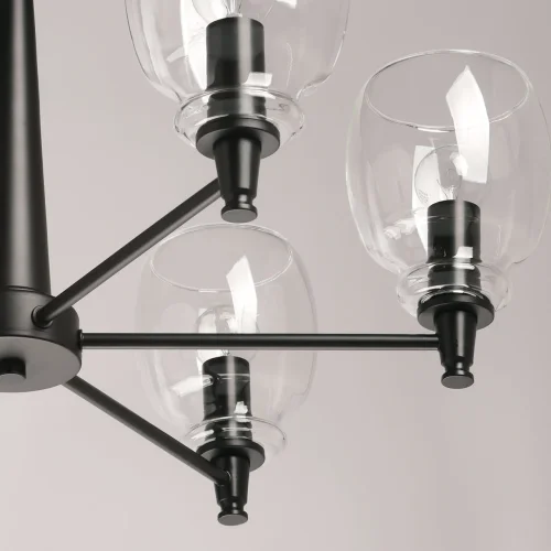 Люстра на штанге Джестер 104012906 MW-Light прозрачная на 6 ламп, основание чёрное в стиле современный  фото 6
