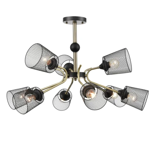 Люстра потолочная Abris 8191/9C Lumion чёрная на 9 ламп, основание чёрное в стиле лофт фото 6