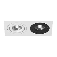 Светильник точечный Intero 16 Double Quadro i5260607 Lightstar чёрный белый 2 лампы, основание белое в стиле хай-тек модерн 