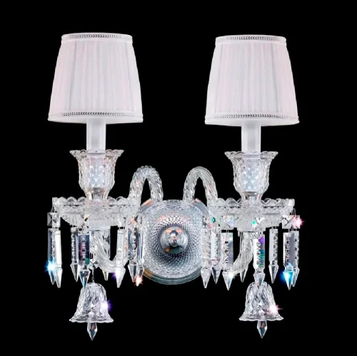 Бра  PRINCESS AP2 Crystal Lux белый на 2 лампы, основание хром в стиле классический 
