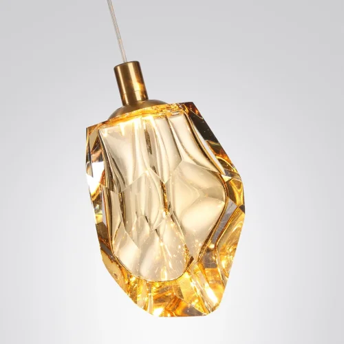 Светильник подвесной LED Gemme 7111/4LC Odeon Light янтарный на 1 лампу, основание бронзовое в стиле современный классический выдувное фото 6