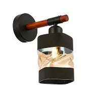 Бра Abiritto SLE114401-01 Evoluce чёрный янтарный 1 лампа, основание чёрное в стиле современный 