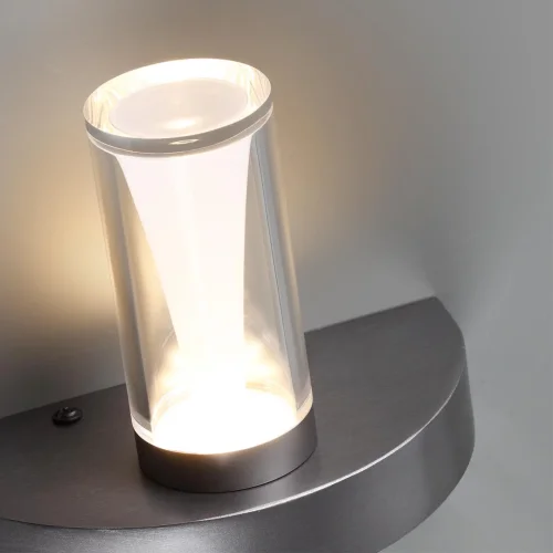 Бра с выключателем Defance 7143/5WL Odeon Light прозрачный на 1 лампу, основание чёрное серое в стиле современный классический фото 4