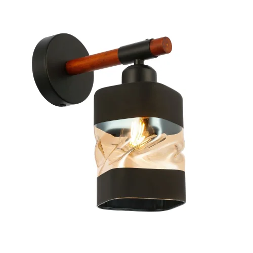 Бра Abiritto SLE114401-01 Evoluce чёрный янтарный на 1 лампа, основание чёрное в стиле современный 