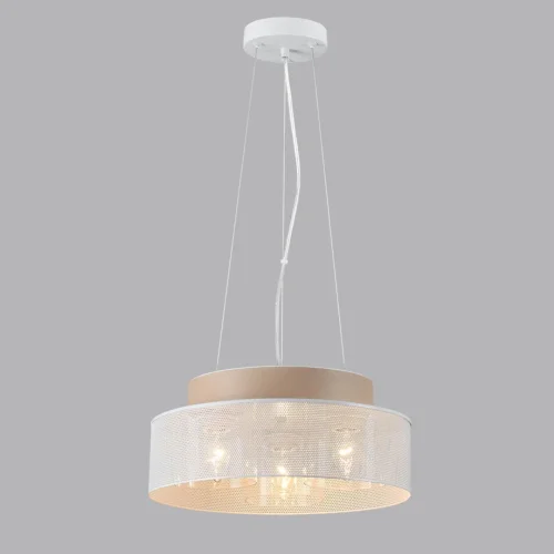 Светильник подвесной Basalto 6599/3C Lumion белый бежевый на 3 лампы, основание белое в стиле современный фото 4