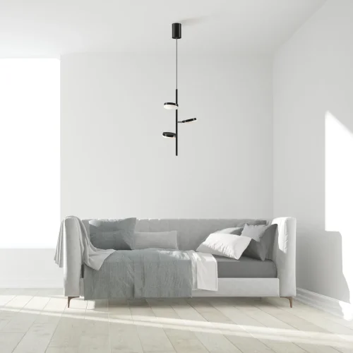 Светильник подвесной LED Fad MOD070PL-L18B3K Maytoni белый чёрный на 3 лампы, основание чёрное в стиле современный фото 7