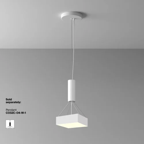 Светильник потолочный LED Zon C032CL-24W3K-SQ-W Maytoni белый 1 лампа, основание белое в стиле современный  фото 3