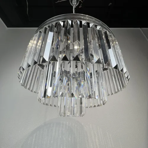 Люстра подвесная Fringe 228791-22 ImperiumLoft прозрачная на 10 ламп, основание хром в стиле современный арт-деко  фото 15