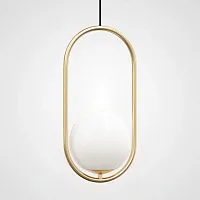 Светильник подвесной Matthew McCormick hoop 40 Gold MILA Pendant 109503-22 ImperiumLoft белый 1 лампа, основание золотое в стиле современный 