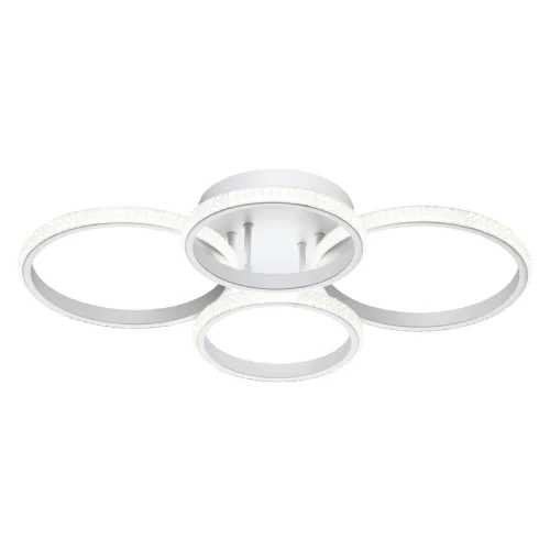 Люстра потолочная с пультом Calm 358922 Novotech белая прозрачная на 1 лампу, основание белое в стиле современный хай-тек с пультом кольца фото 3