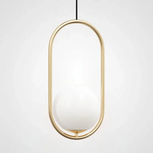 Светильник подвесной Matthew McCormick hoop 40 Gold MILA Pendant 109503-22 ImperiumLoft белый на 1 лампу, основание золотое в стиле современный 