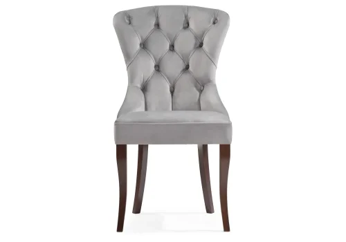 Деревянный стул Милано 1 серый / орех 477797 Woodville, серый/велюр, ножки/дерево/орех, размеры - ****510*590 фото 3