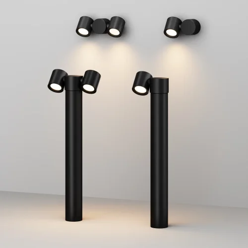 Настенный светильник уличный Wall Street O010WL-02B Maytoni уличный IP54 чёрный на 2 лампы, плафон чёрный в стиле современный GU10 фото 7