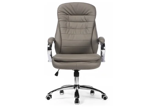 Компьютерное кресло Tomar серое 1741 Woodville, серый/искусственная кожа, ножки/металл/хром, размеры - *1260***680*680 фото 3
