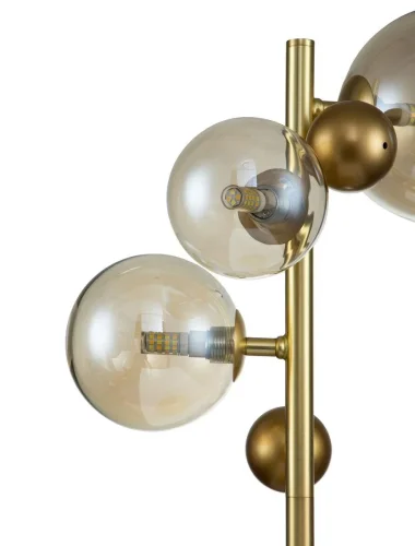 Настольная лампа Intero V000228 Indigo янтарная 3 лампы, основание золотое металл в стиле современный  фото 2