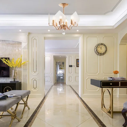 Люстра потолочная Sorrento-6309 376309/6/400 GD Arte Milano прозрачная на 6 ламп, основание золотое в стиле современный 