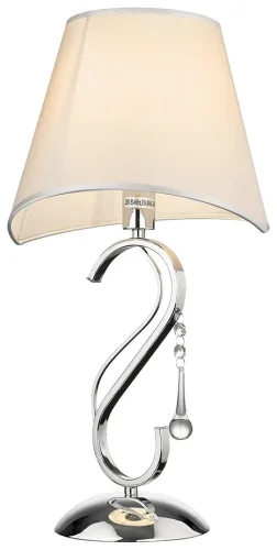 Настольная лампа 298-104-01 Velante бежевая 1 лампа, основание хром металл в стиле современный 