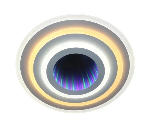 Люстра потолочная LED с пультом 81033/8C Natali Kovaltseva белая на 1 лампа, основание белое в стиле хай-тек с пультом фото 2