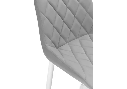 Полубарный стул Баодин К Б/К светло-серый / белый 517170 Woodville, серый/велюр, ножки/металл/белый, размеры - ****500*560 фото 6