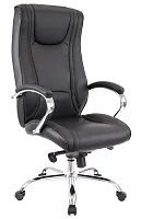 Кресло руководителя King M Кожаное Черный EC-370 Leather Black Everprof, чёрный/кожа, ножки//, размеры - 1230*1290***620*