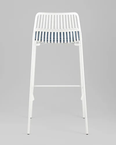 Стул барный Louran с подушкой, белый УТ000040189 Stool Group, голубой/экокожа, ножки/металл/белый, размеры - ***** фото 4
