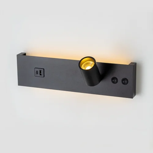 Бра с выключателем LED USB Декарт CL704461 Citilux чёрный на 1 лампу, основание чёрное в стиле современный хай-тек для чтения usb фото 3