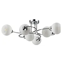 Люстра потолочная Comfi 4591/6C Lumion белая на 6 ламп, основание хром в стиле современный шар