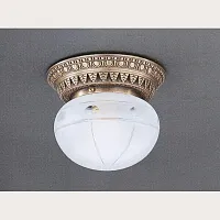 Светильник потолочный PL 7724/1 Reccagni Angelo белый 1 лампа, основание античное бронза в стиле классический 